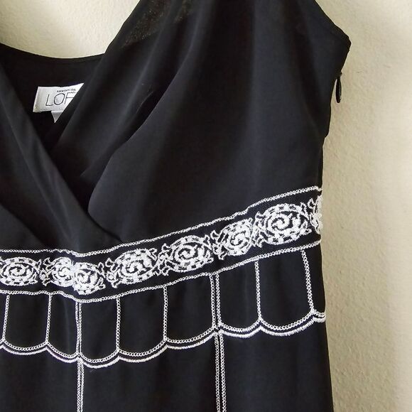 ANN TAYLOR LOFT Women's Y2K Dress Embellished Black Size 10 Gothic Whimsigoth - Picture 5 of 8